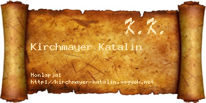 Kirchmayer Katalin névjegykártya
